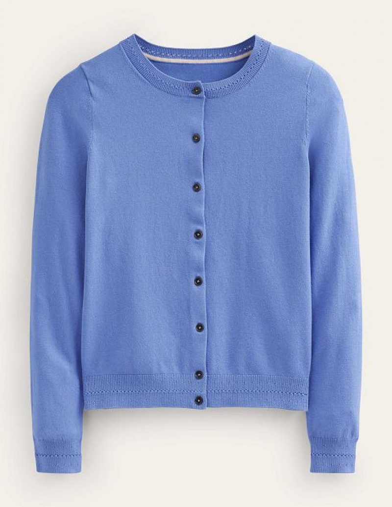 Blue Women's Boden Catriona Cotton Cardigan | 62837RLZM