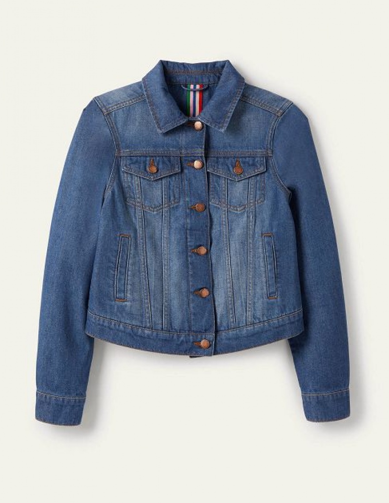 Blue Women's Boden Classic Denim Jackets | 47863ZNOM