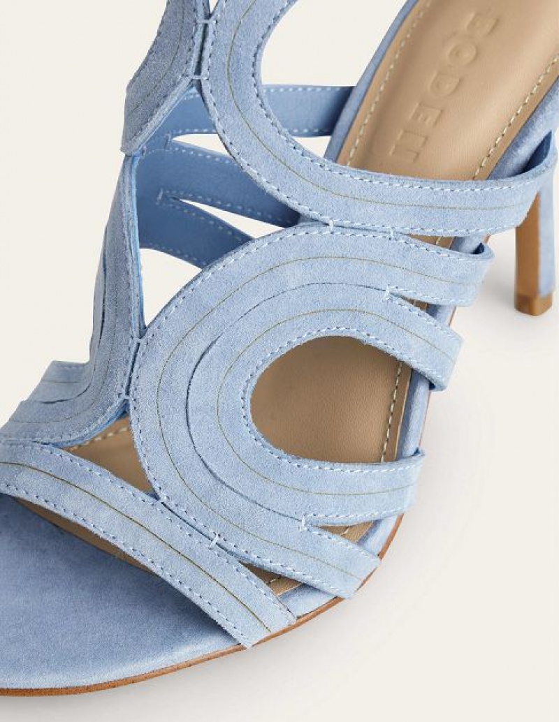 Blue Women's Boden Cut Out Heeled Sandals | 92673RXTW