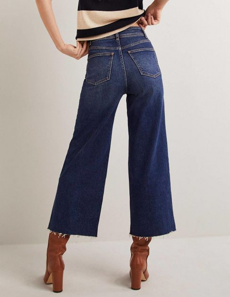 Blue Women's Boden High Rise Wide Leg Jeans | 13298XFSV