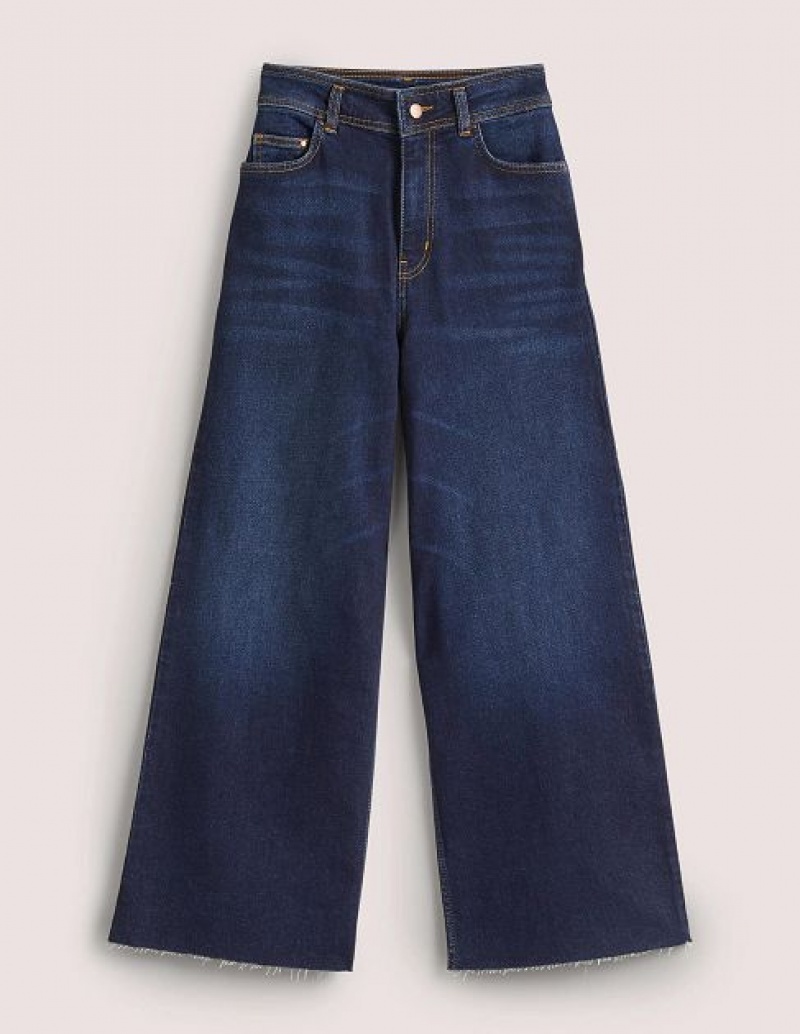 Blue Women's Boden High Rise Wide Leg Jeans | 13298XFSV