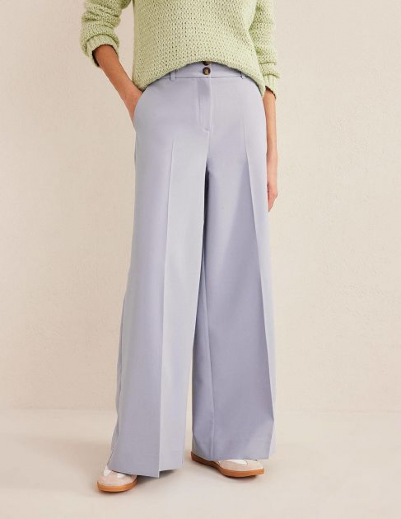 Blue Women's Boden High Rise Wide Leg Pants | 38642QGSN