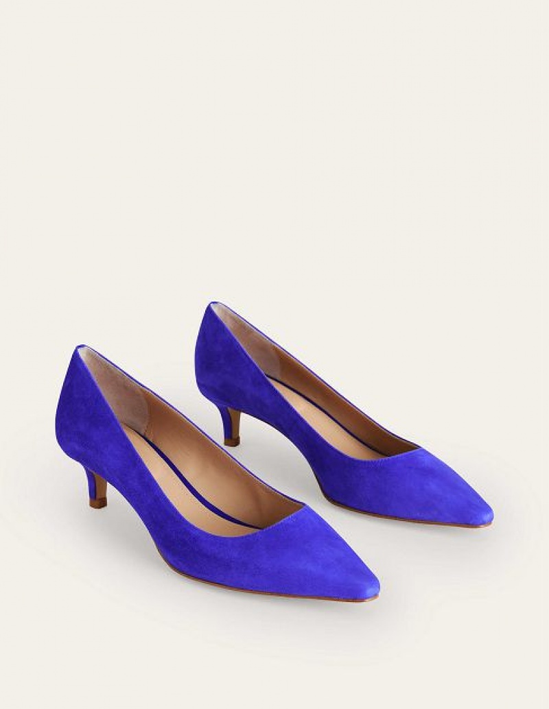 Blue Women's Boden Lara Low Court Heels | 63210OPGI