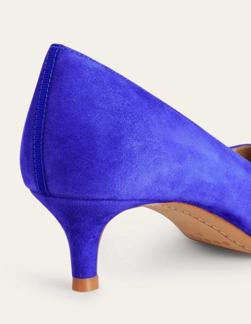 Blue Women's Boden Lara Low Court Heels | 63210OPGI