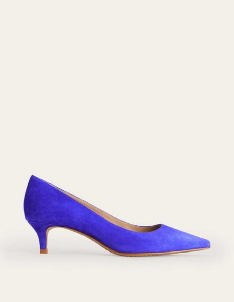 Blue Women's Boden Lara Low Court Heels | 63210OPGI