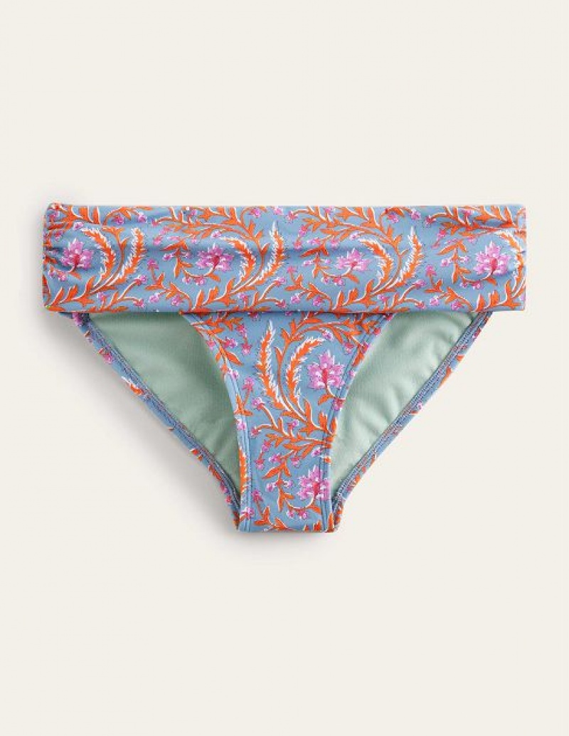 Blue Women's Boden Levanzo Fold Bikini Bottoms | 71095LVAF