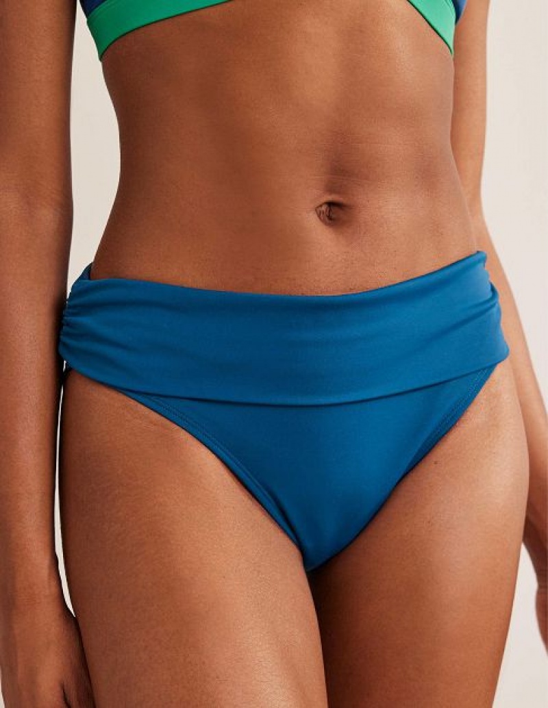 Blue Women's Boden Levanzo Fold Bikini Bottoms | 62789HDPT