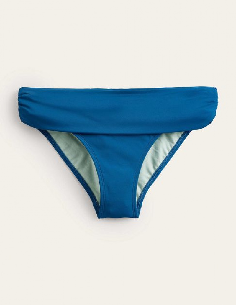 Blue Women's Boden Levanzo Fold Bikini Bottoms | 62789HDPT