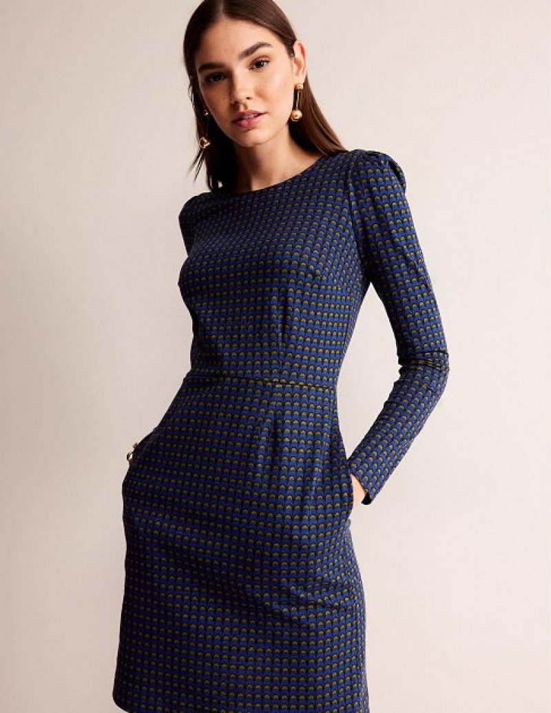 Blue Women's Boden Penelope Jersey Dress | 86107YFHM