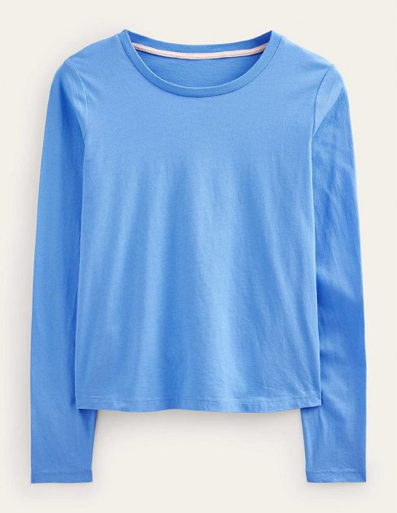 Blue Women's Boden Pure Cotton Long Sleeve Tops | 06145ASWK