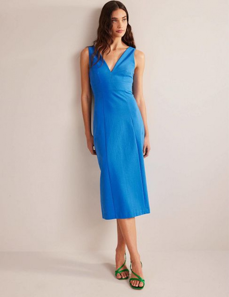 Blue Women's Boden Strappy Back Jersey Midi Dress | 54029MZDY