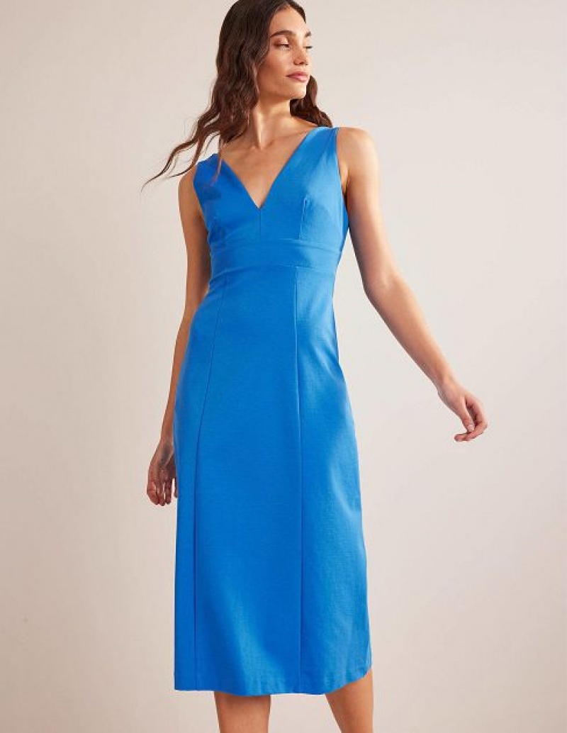 Blue Women\'s Boden Strappy Back Jersey Midi Dress | 54029MZDY