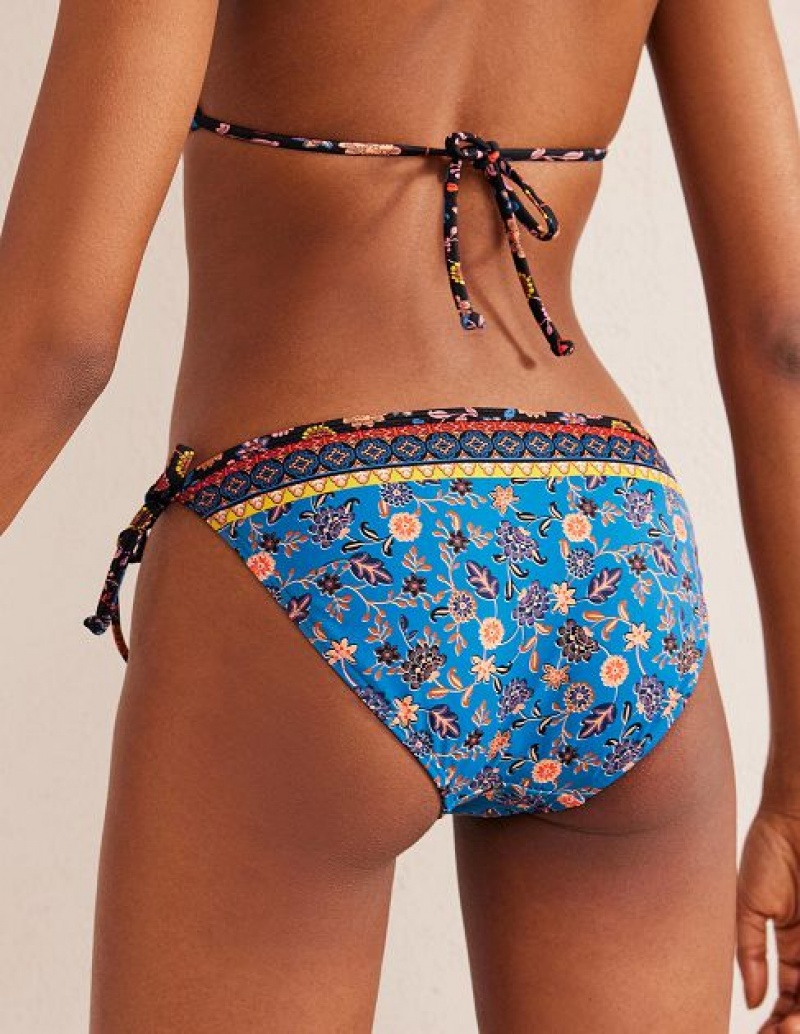 Blue Women's Boden Symi String Bikini Bottoms | 90278ZGQV