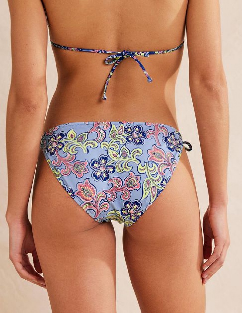 Blue Women's Boden Symi String Bikini Bottoms | 12853XODT