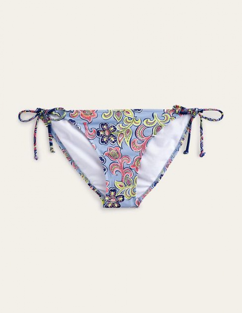 Blue Women's Boden Symi String Bikini Bottoms | 12853XODT