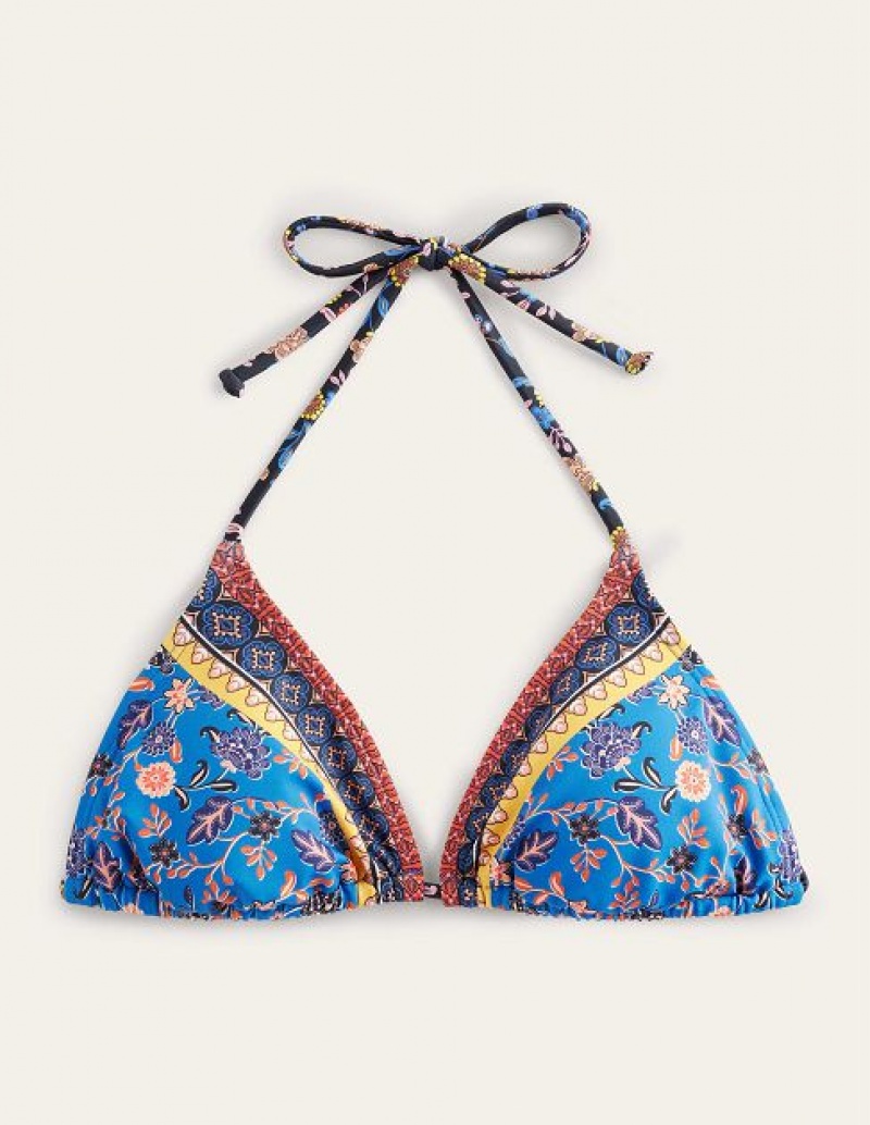 Blue Women's Boden Symi String Bikini Tops | 83946AYTH