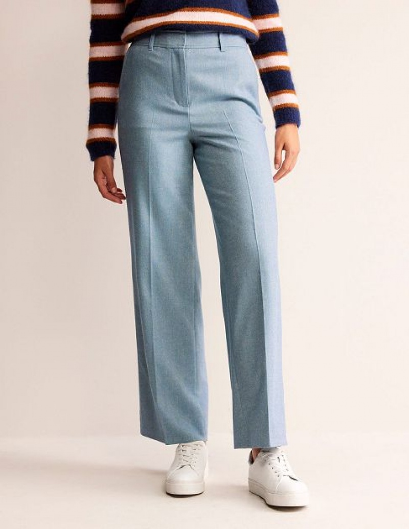 Blue Women's Boden Westbourne Wool Pants | 47085CBZX