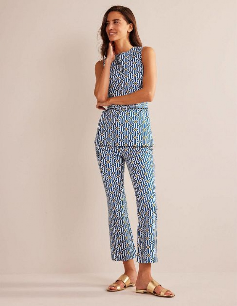 Blue / Azure Women's Boden Belted Co-ord Tops | 36915OWZT