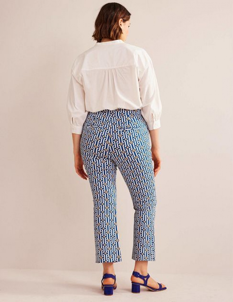 Blue / Azure Women's Boden Cropped Flared Pants | 40387CGQT