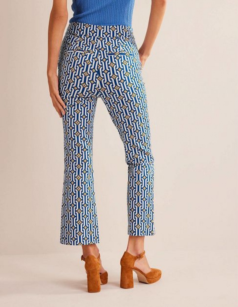 Blue / Azure Women's Boden Cropped Flared Pants | 40387CGQT