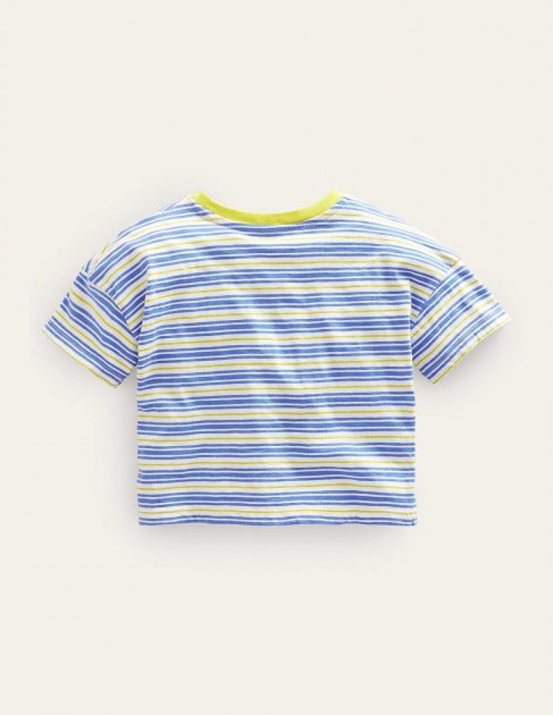 Blue / Yellow Kids' Boden Relaxed T-Shirt | 32805EBIM