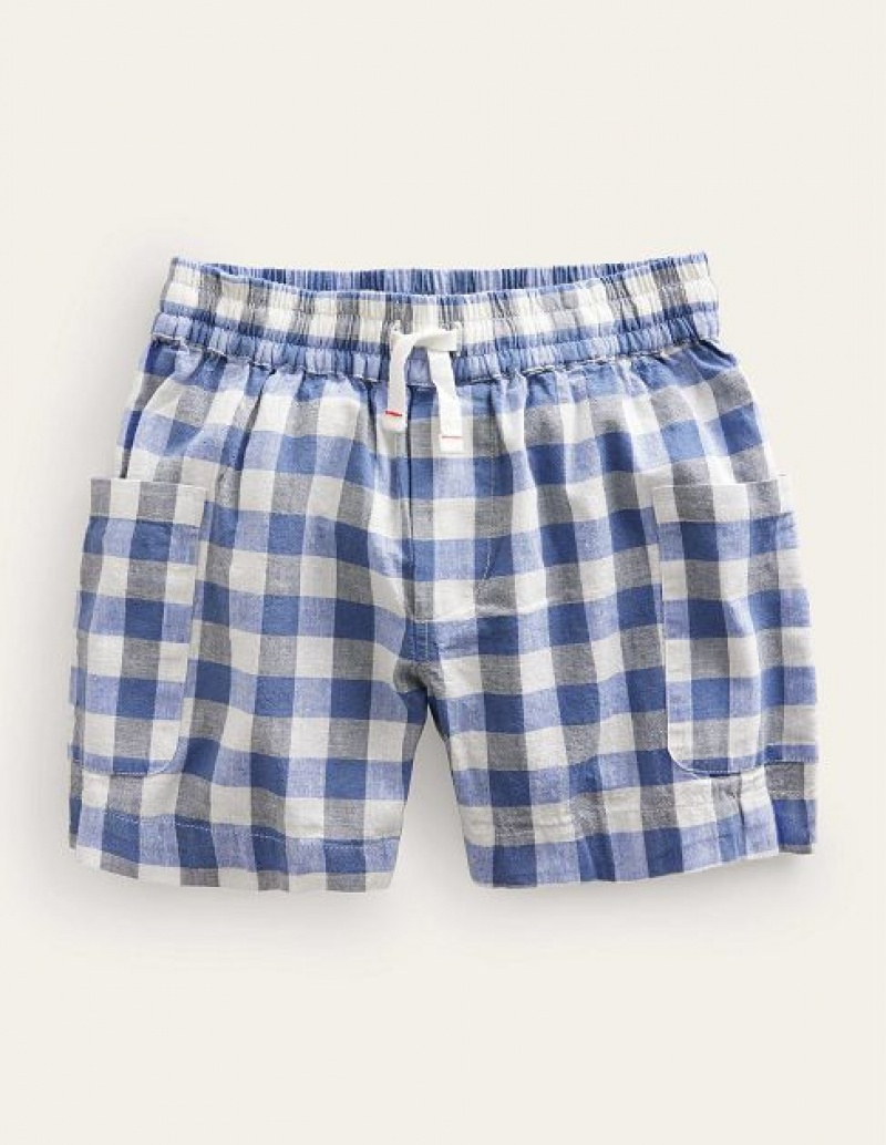 Blue / white Kids\' Boden Pocket Shorts | 07418RSTC