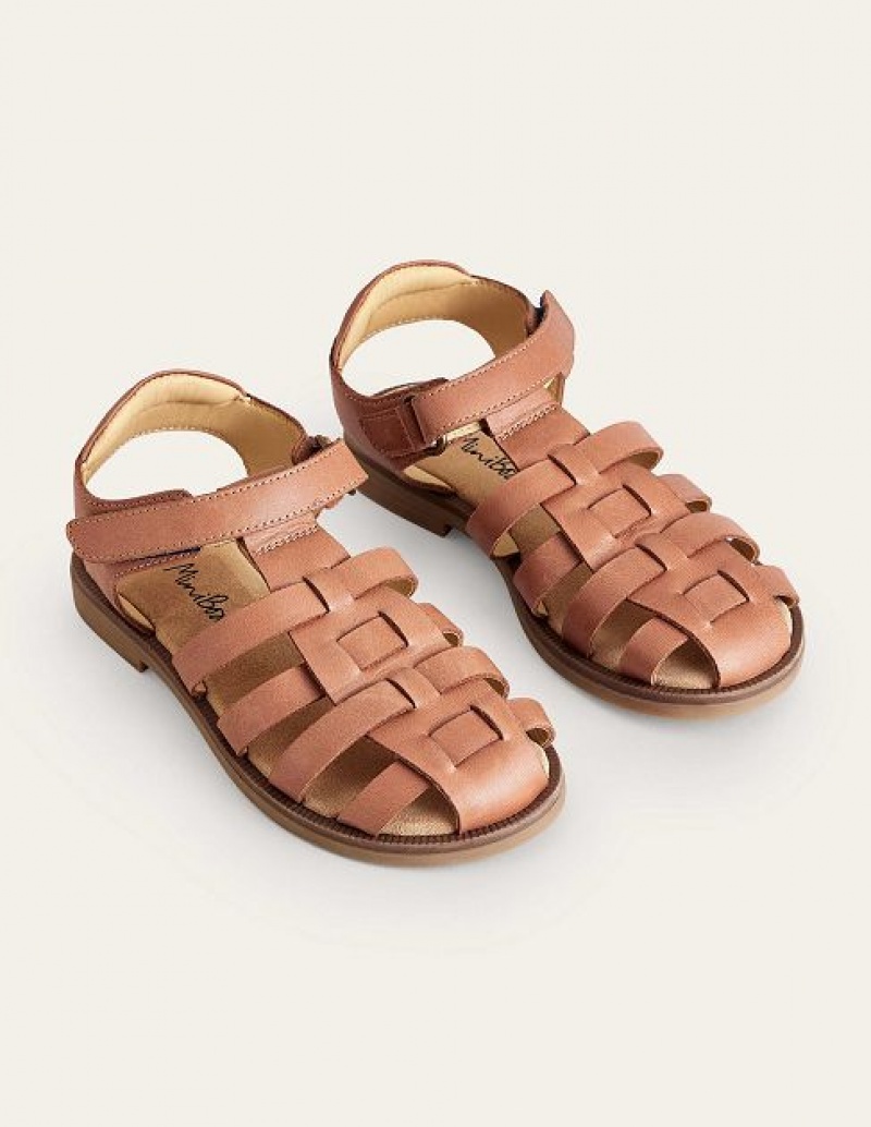 Brown Kids' Boden Fisherman Sandals | 34765ZSUR