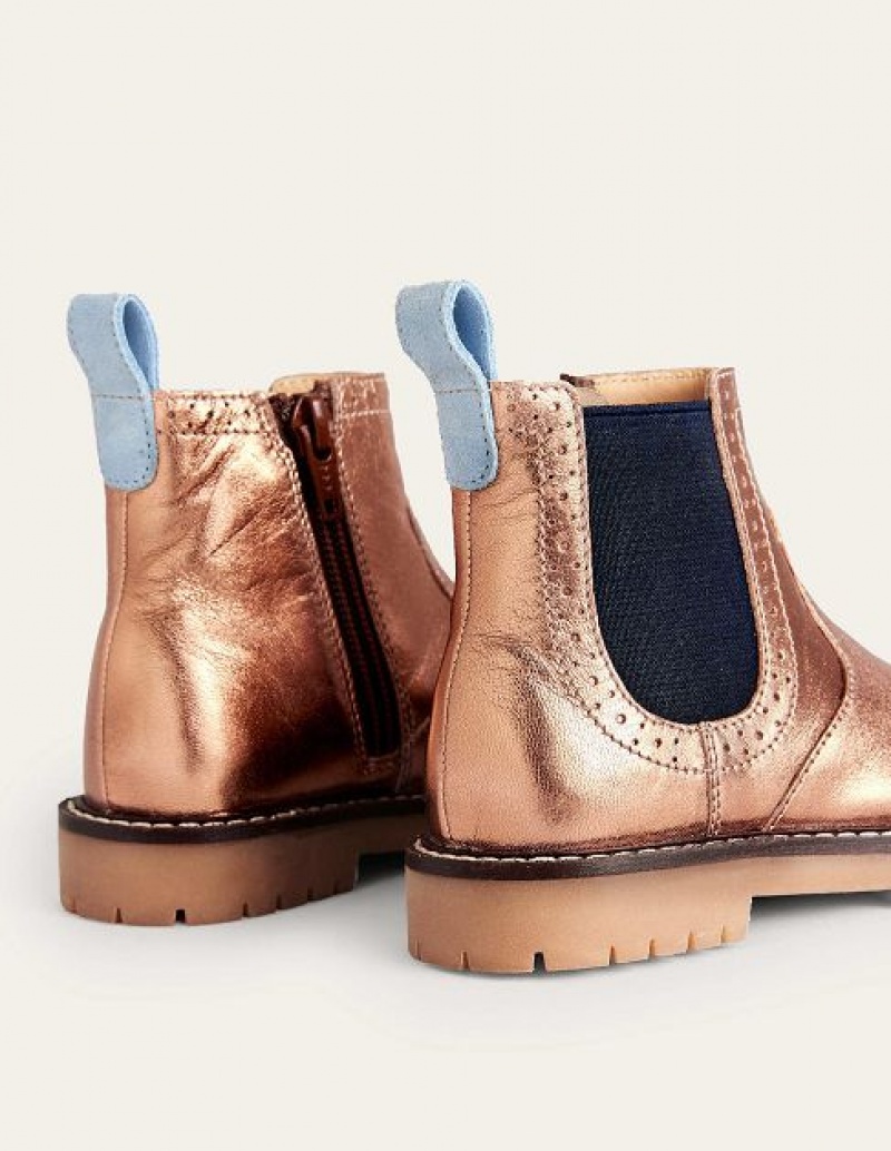 Brown Kids' Boden Leather Chelsea Boots | 29471YBXM