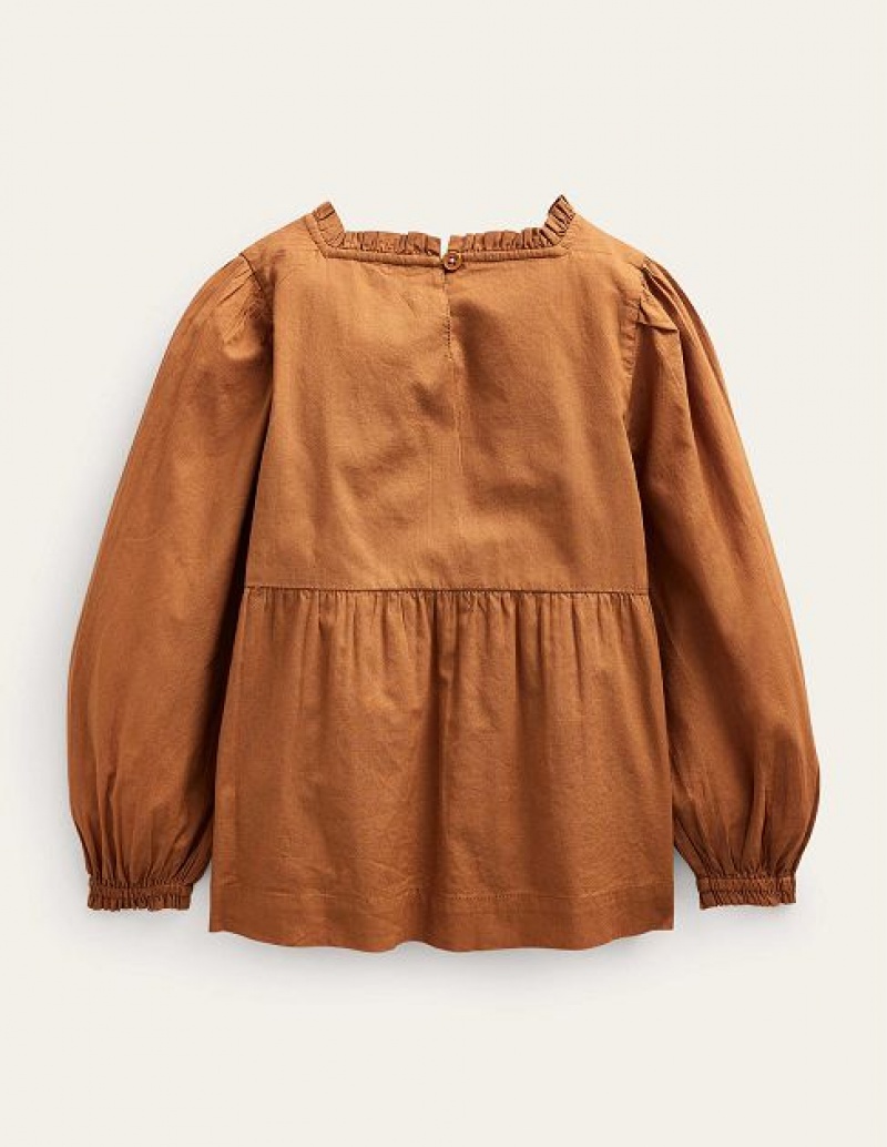 Brown Kids' Boden Pretty Lace Blouse | 91045XNMI