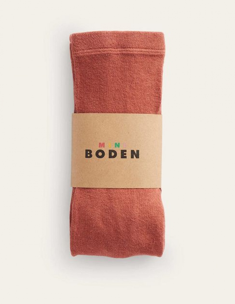 Brown Kids' Boden Ribbed Tights | 56810OBGU