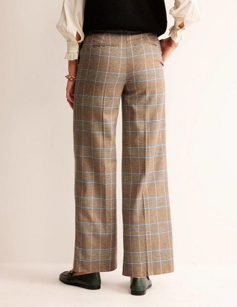 Brown Pink Women's Boden Westbourne Wool Pants | 72694RAVE