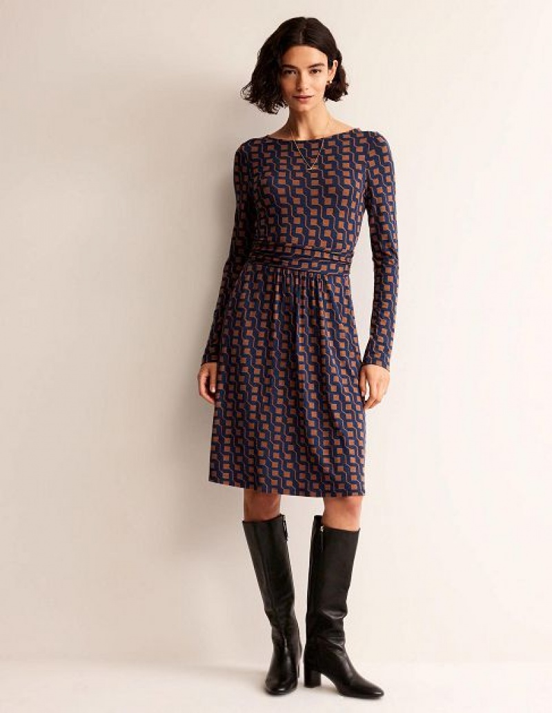 Brown Women's Boden Abigail Jersey Dress | 29413HSVW