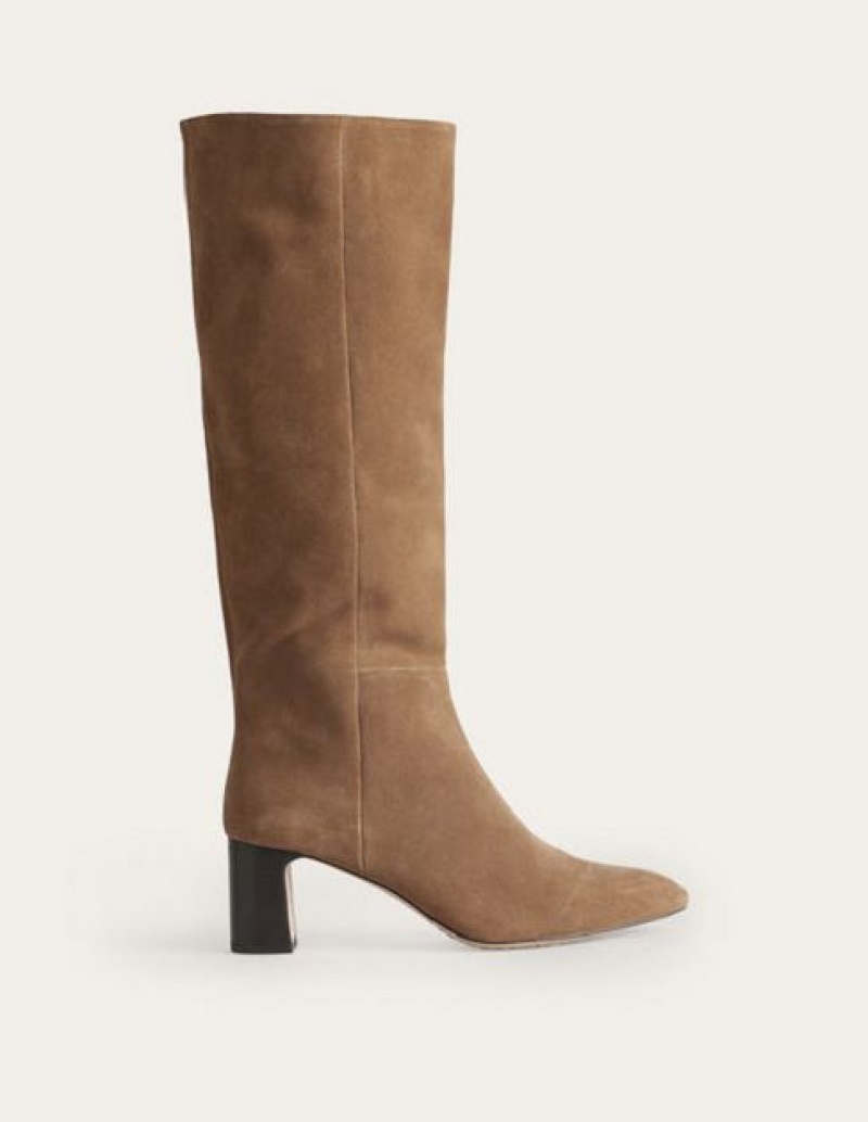 Brown Women's Boden Block Heel Knee-high Boots | 78364ONDK