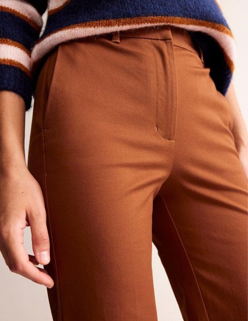 Brown Women's Boden Brompton Bi-stretch Pants | 07246QHGO