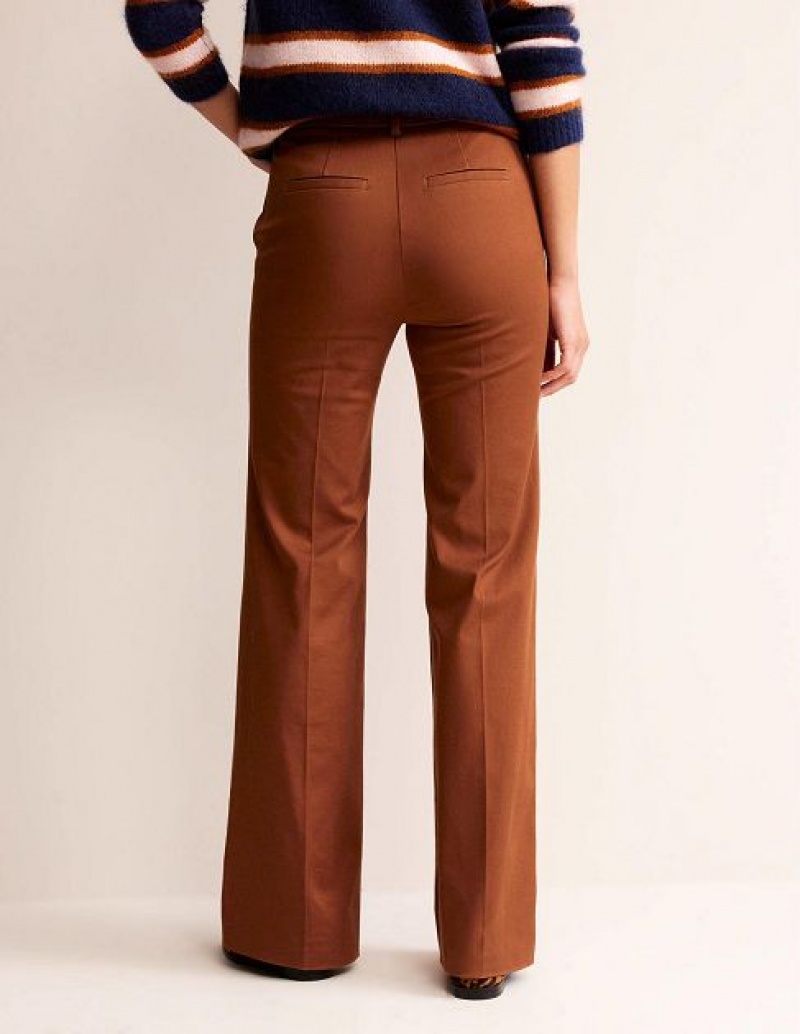 Brown Women's Boden Brompton Bi-stretch Pants | 07246QHGO