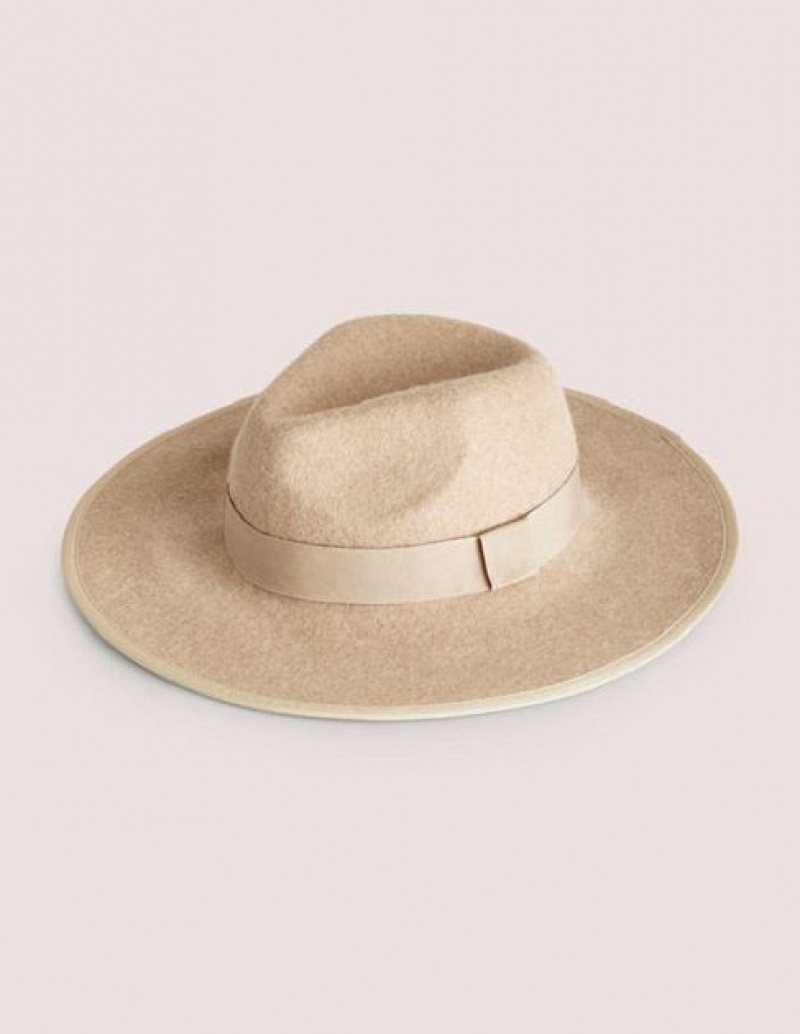 Brown Women's Boden Felt Fedora Hats | 74381ARQD