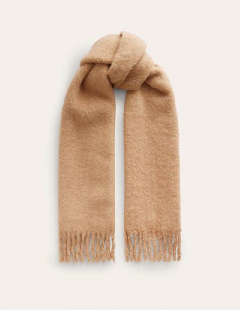 Brown Women's Boden Fluffy Scarf | 30754XDOB