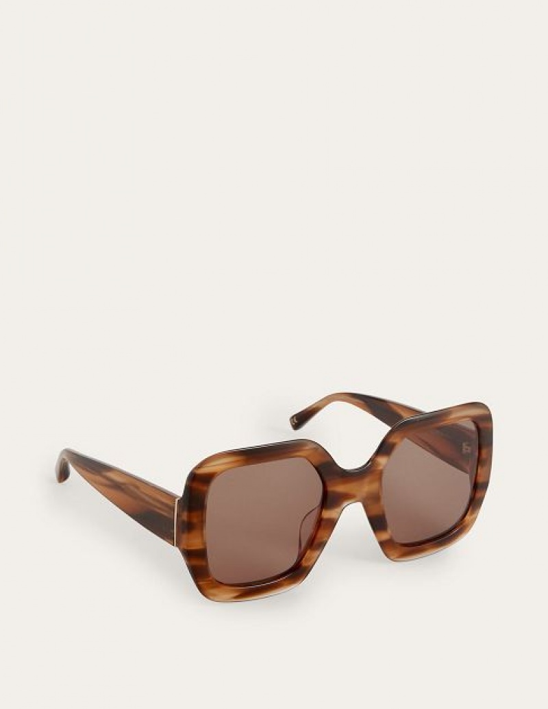 Brown Women\'s Boden Oversized Tort Sunglasses | 39706ODQU