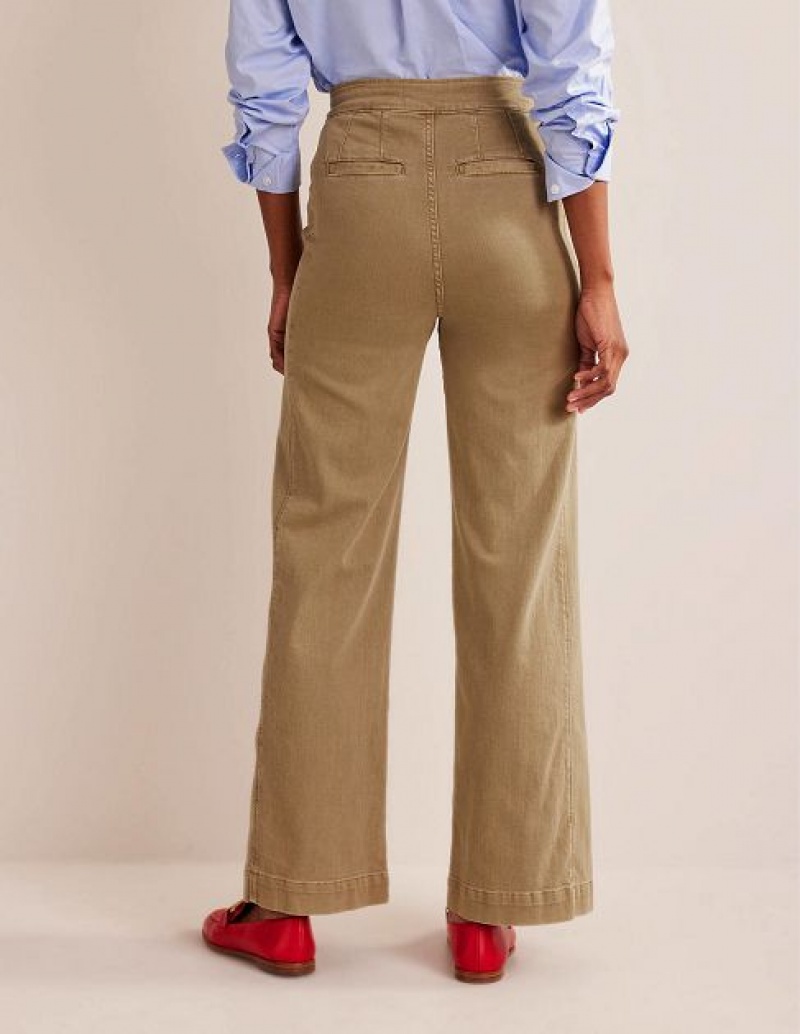 Brown Women's Boden Sailor Wide Leg Pants | 01954IRJM