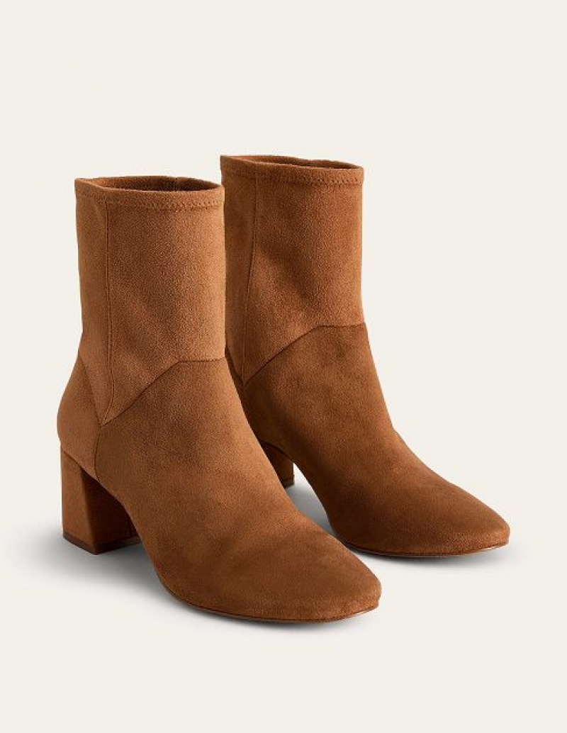 Brown Women's Boden Stretch Ankle Boots | 15042EFYS