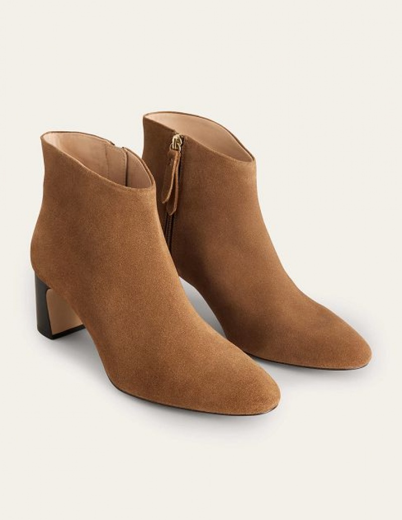 Brown Women's Boden Suede Ankle Boots | 70859VWTH