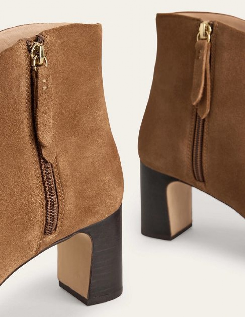 Brown Women's Boden Suede Ankle Boots | 70859VWTH