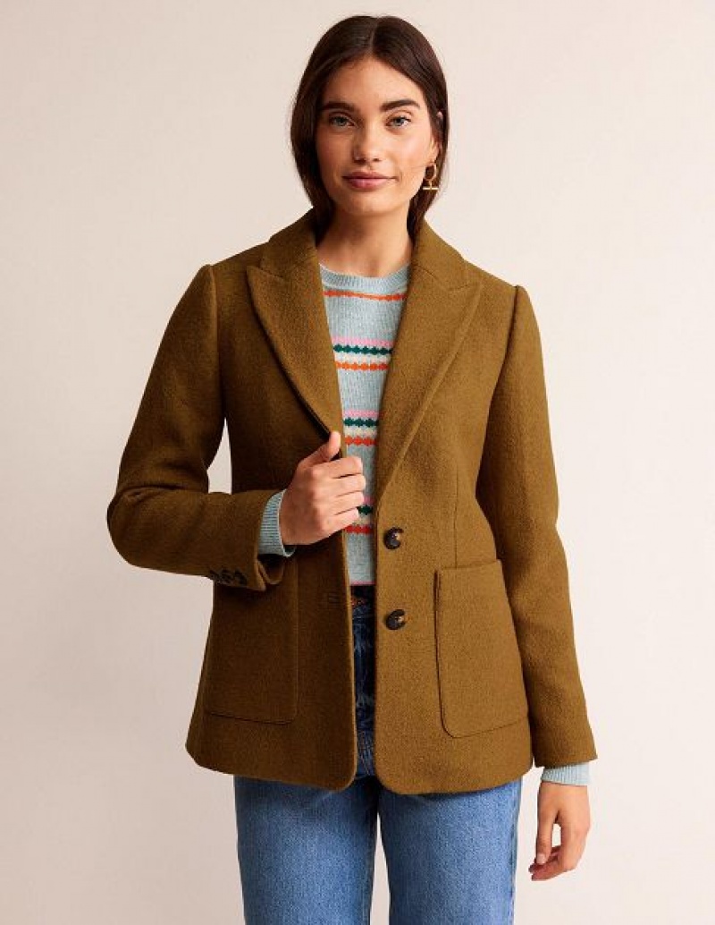 Brown Women\'s Boden The Marylebone Textured Blazers | 07892EONI