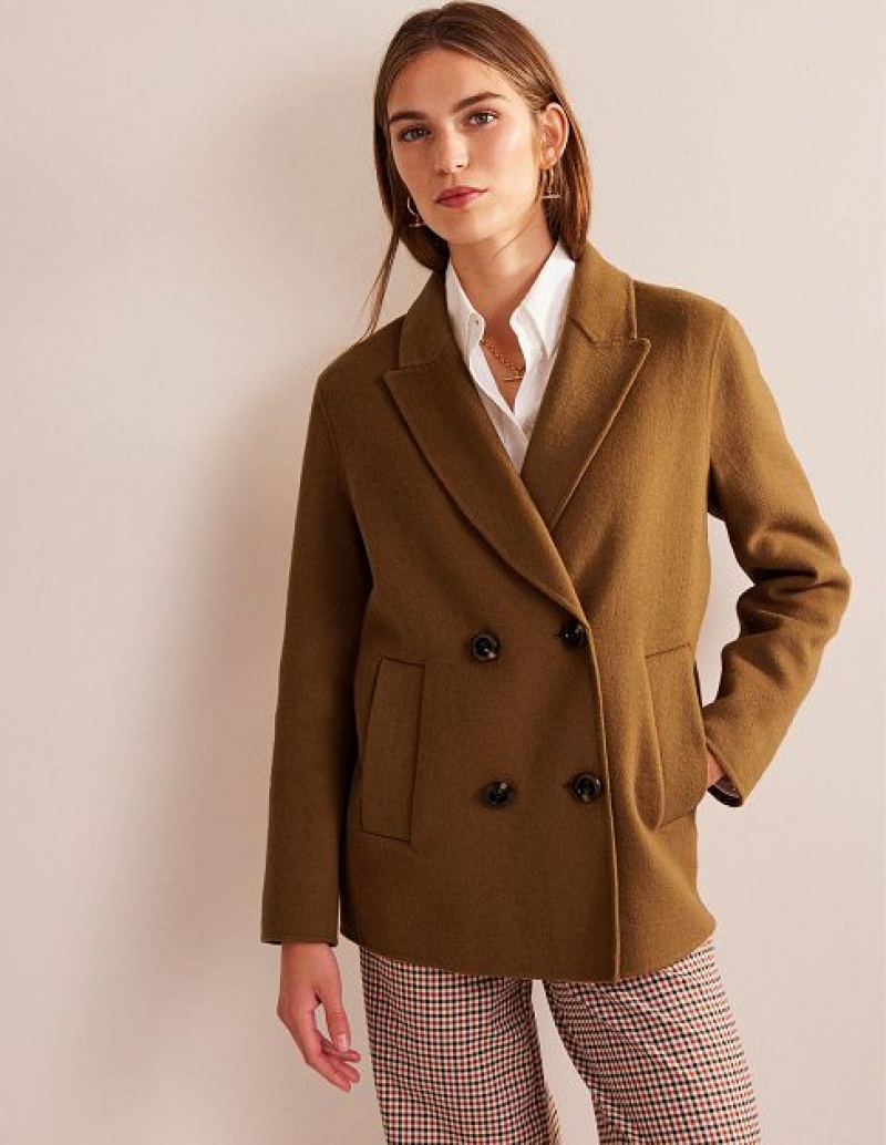 Brown Women's Boden Wool-blend Pea Coats | 08726IDTC