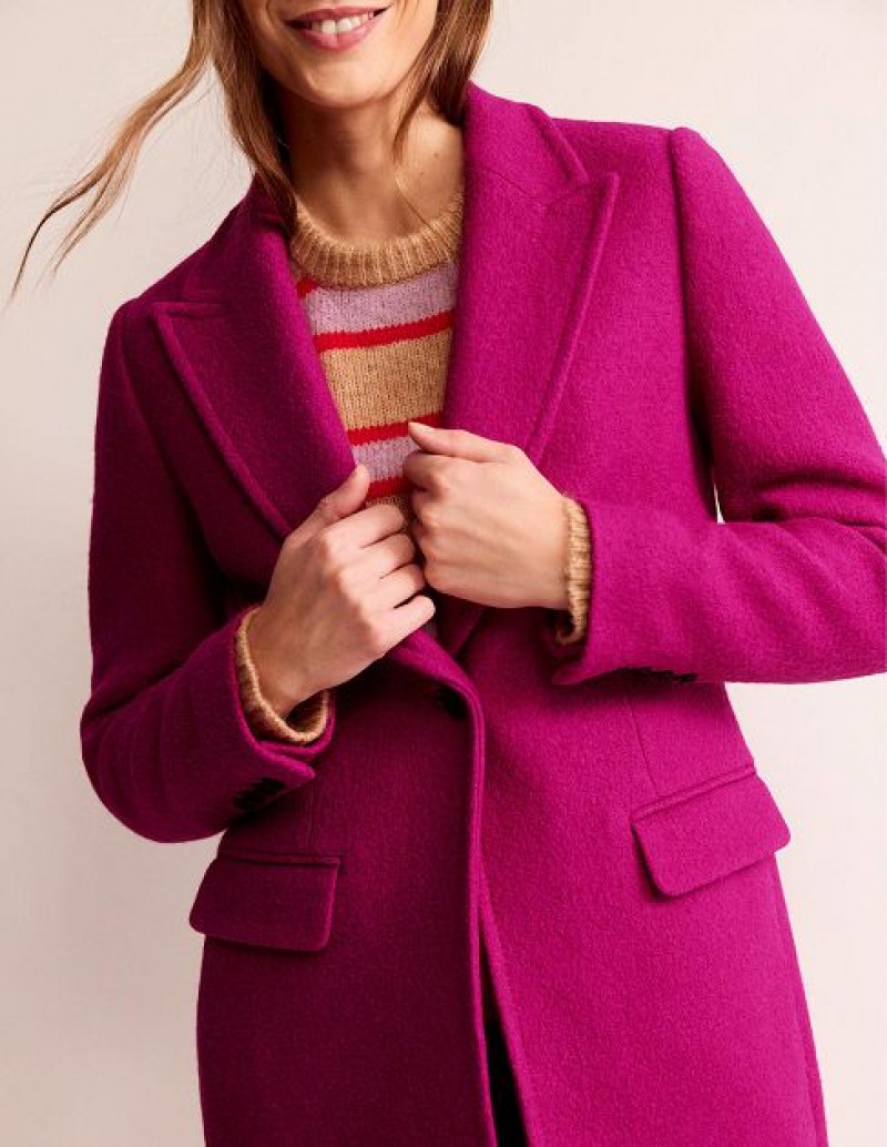 Burgundy Women's Boden Canterbury Textured Coats | 90783IHKN