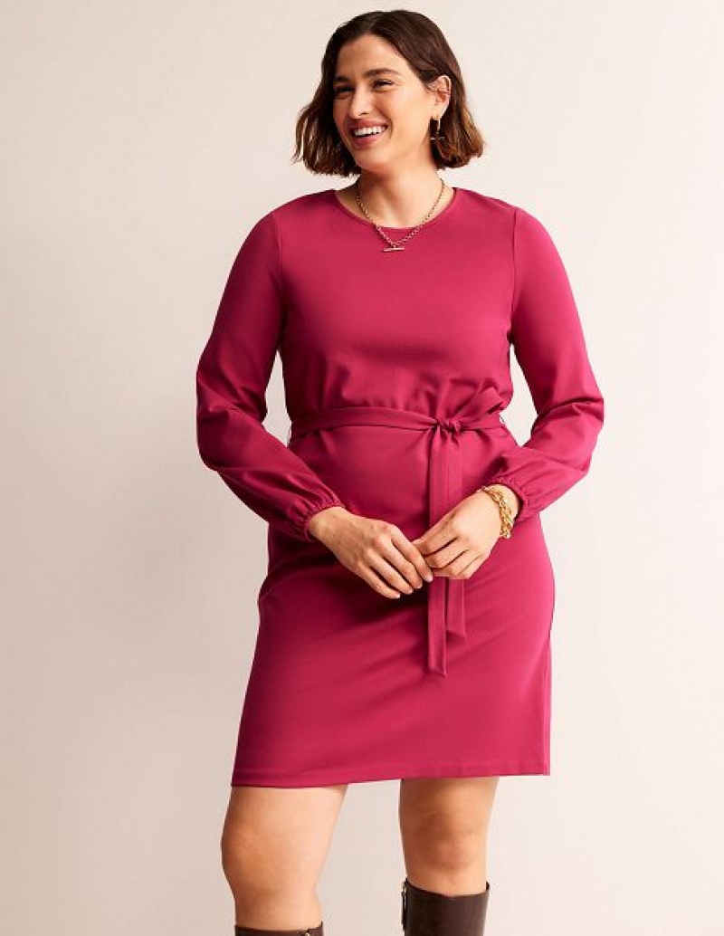 Burgundy Women's Boden Violet Ponte Dress | 49763UPBG