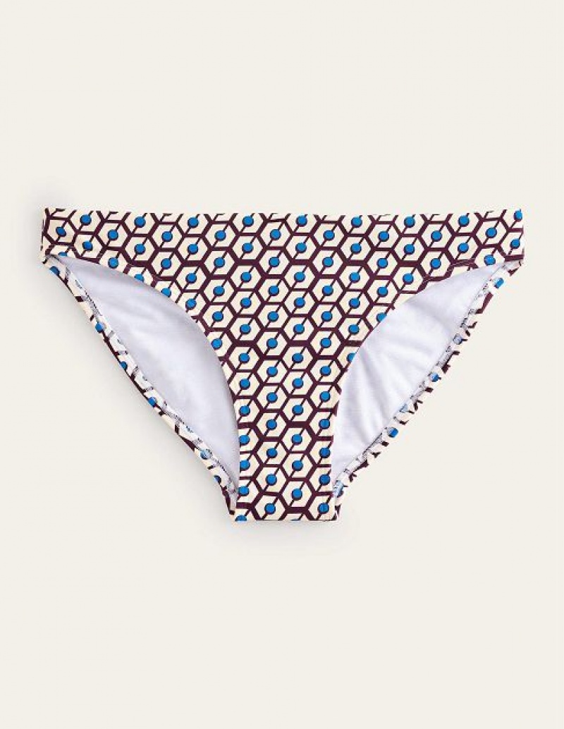 Dark Burgundy Women's Boden Classic Bikini Bottoms | 75243EAXJ