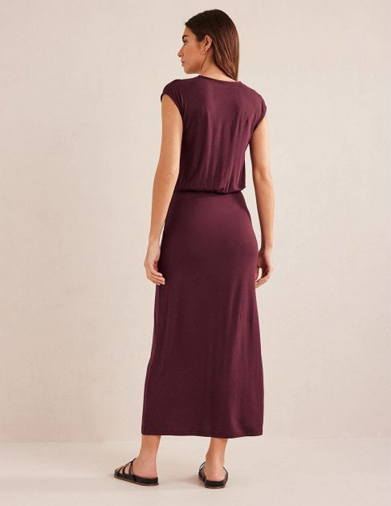 Dark Burgundy Women's Boden Column Jersey Maxi Dress | 35942ABHF