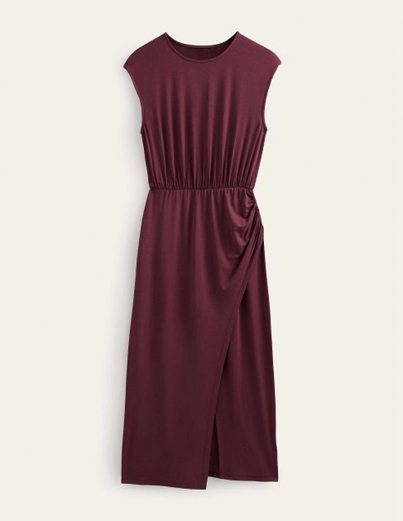 Dark Burgundy Women's Boden Column Jersey Maxi Dress | 35942ABHF