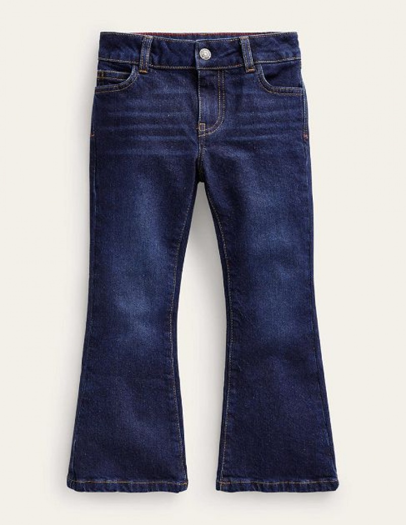 Dark Wash Kids\' Boden Kick Flare Jeans | 78259OPYK